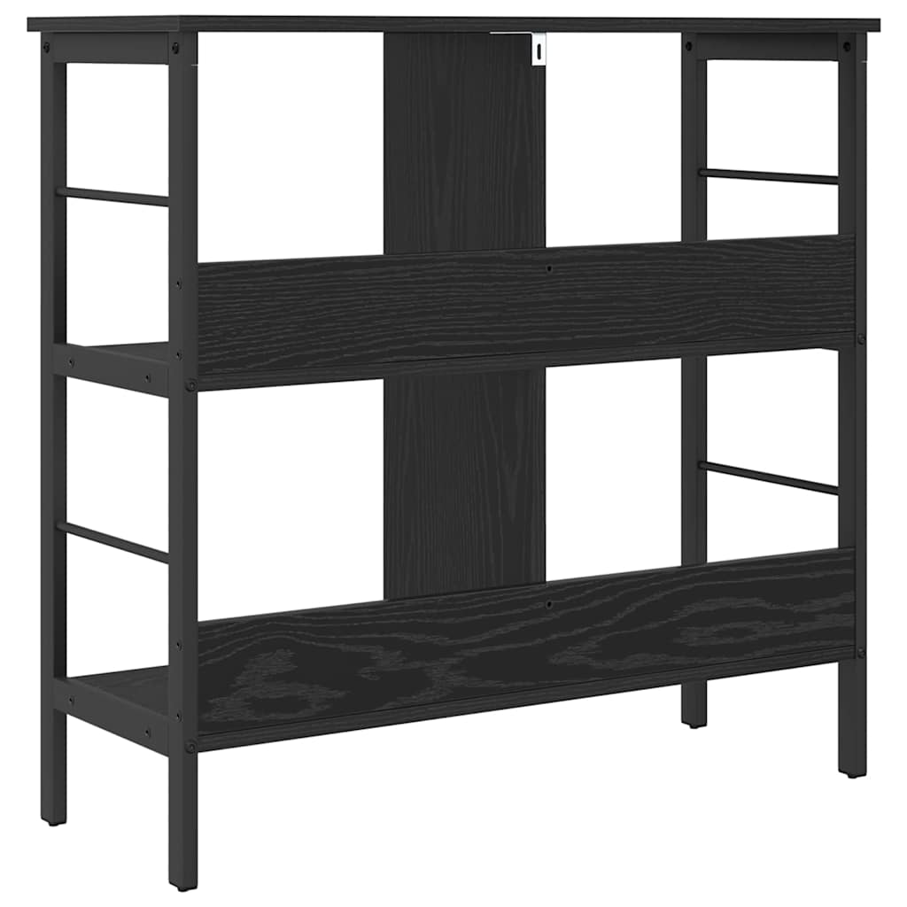 vidaXL Bookshelf 4-Tier 82 x 32 x 79 cm Engineered Wood Black Oak