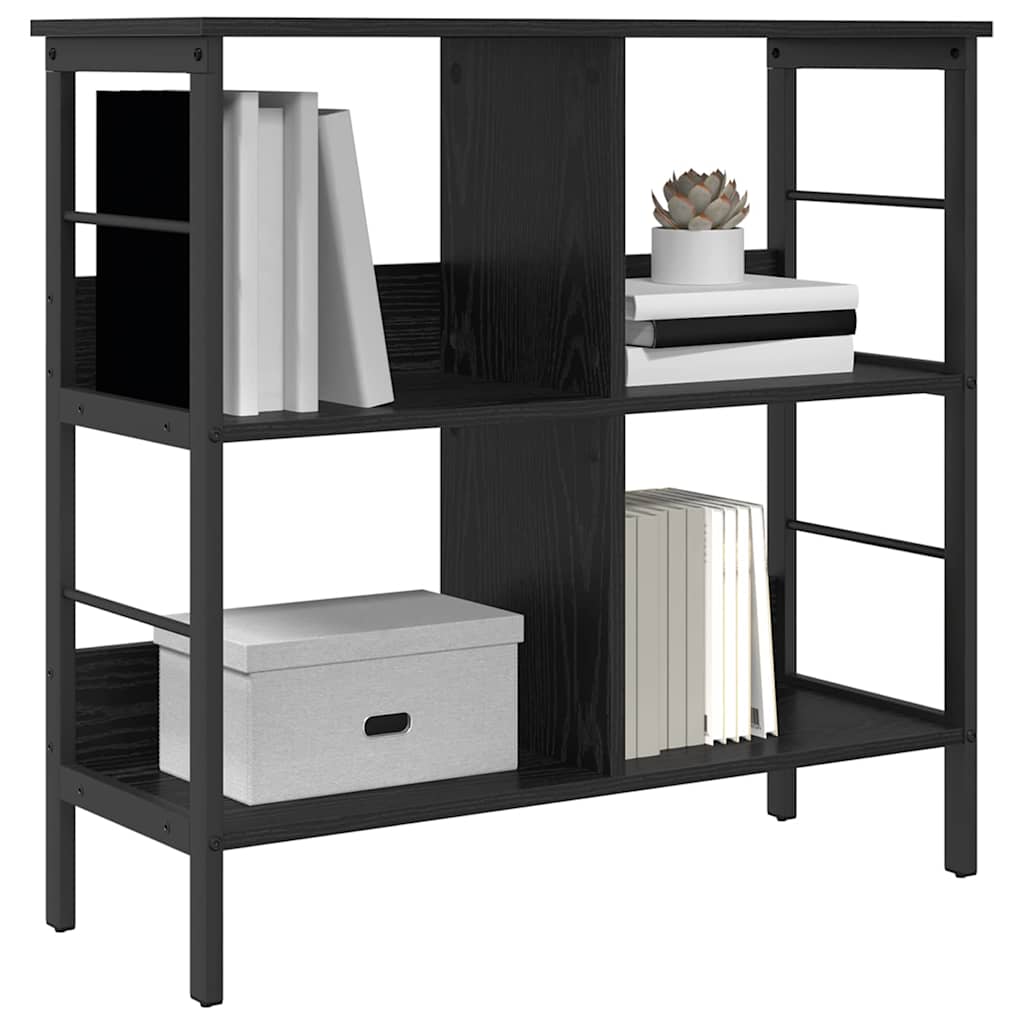 vidaXL Bookshelf 4-Tier 82 x 32 x 79 cm Engineered Wood Black Oak