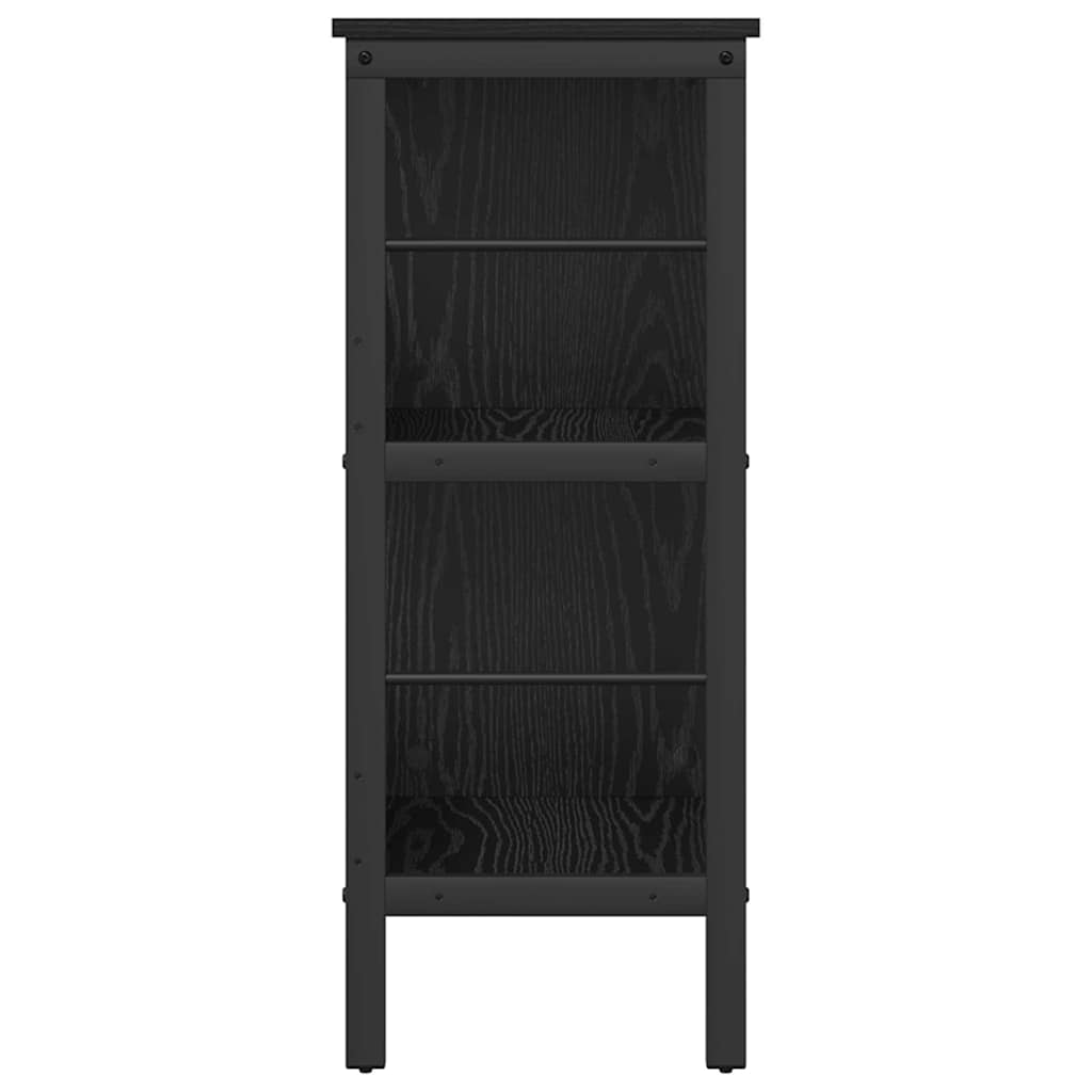 vidaXL Bookshelf 4-Tier 82 x 32 x 79 cm Engineered Wood Black Oak