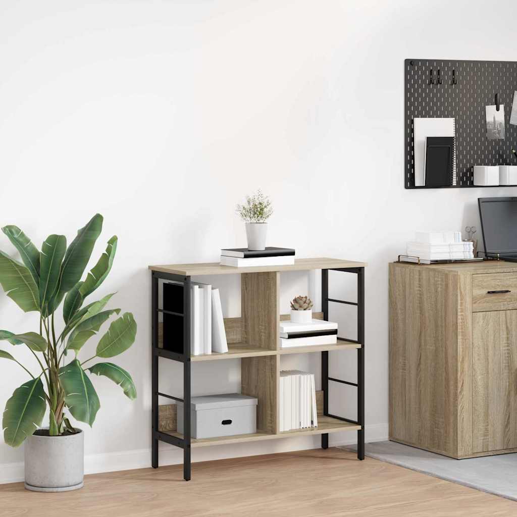 vidaXL Bookshelf 4-Tier 82 x 32 x 79 cm Engineered Wood Sonoma Oak