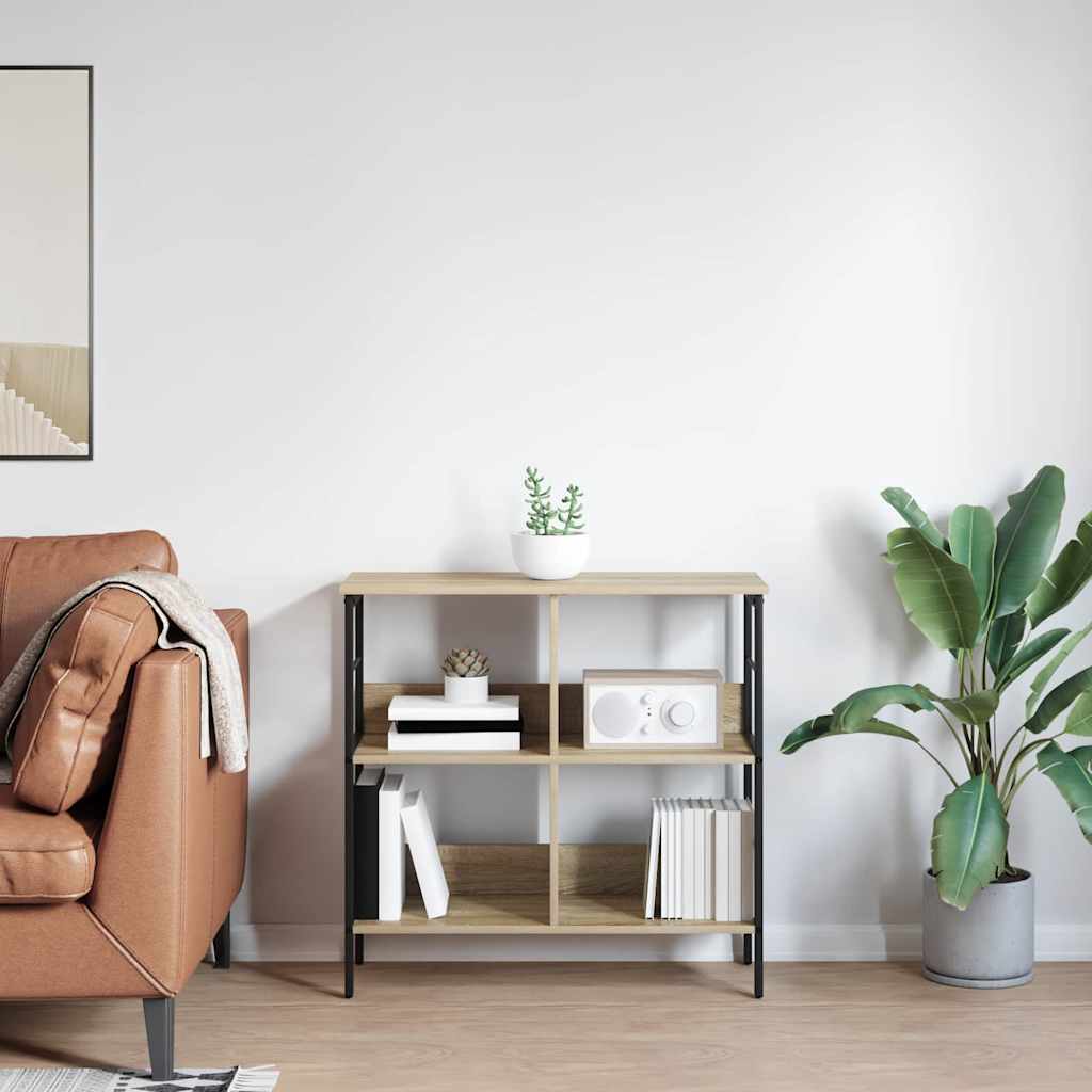 vidaXL Bookshelf 4-Tier 82 x 32 x 79 cm Engineered Wood Sonoma Oak