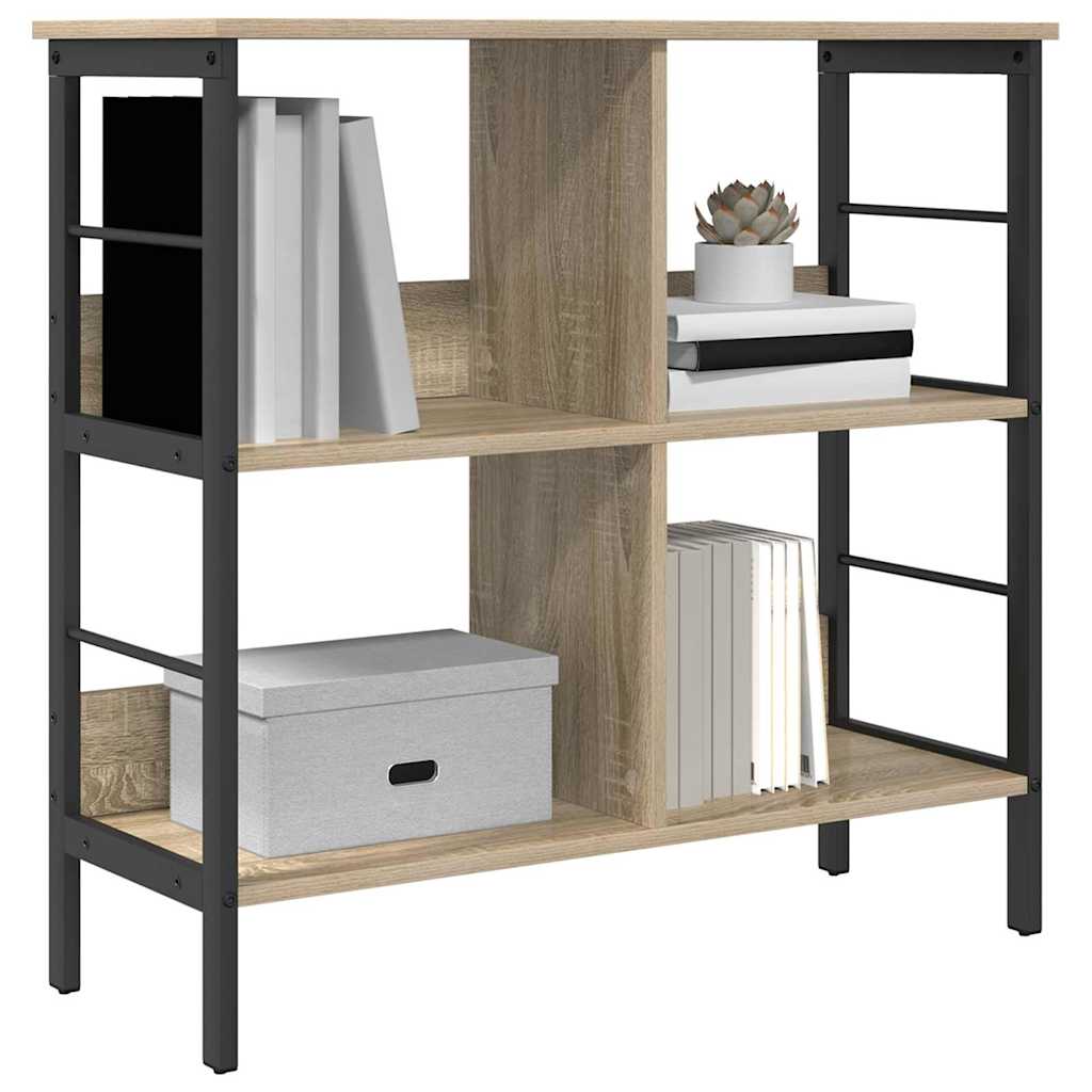 vidaXL Bookshelf 4-Tier 82 x 32 x 79 cm Engineered Wood Sonoma Oak