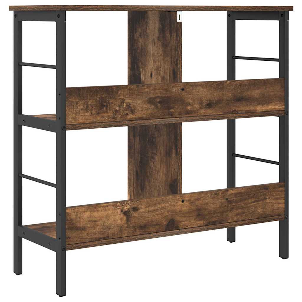 vidaXL Bookshelf 4-Tier 82 x 32 x 79 cm Engineered Wood Smoked Oak