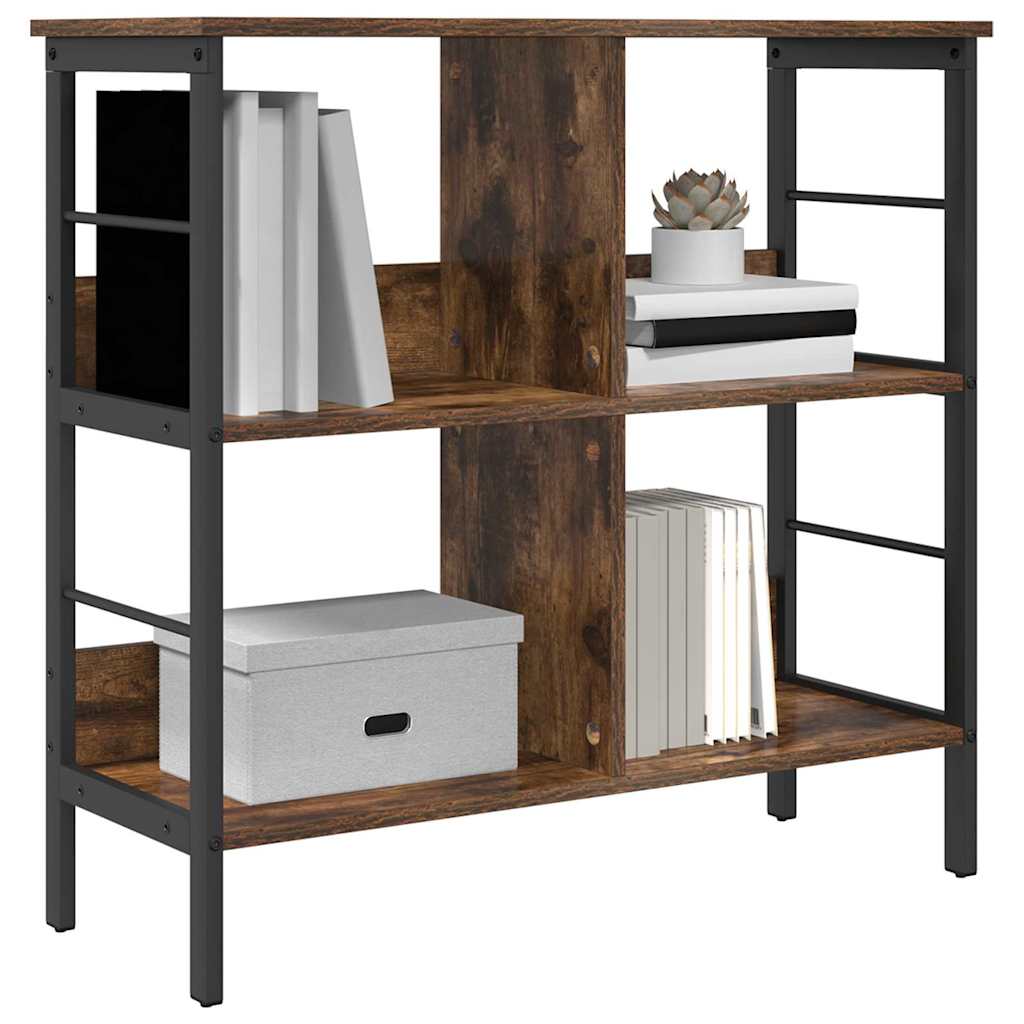 vidaXL Bookshelf 4-Tier 82 x 32 x 79 cm Engineered Wood Smoked Oak