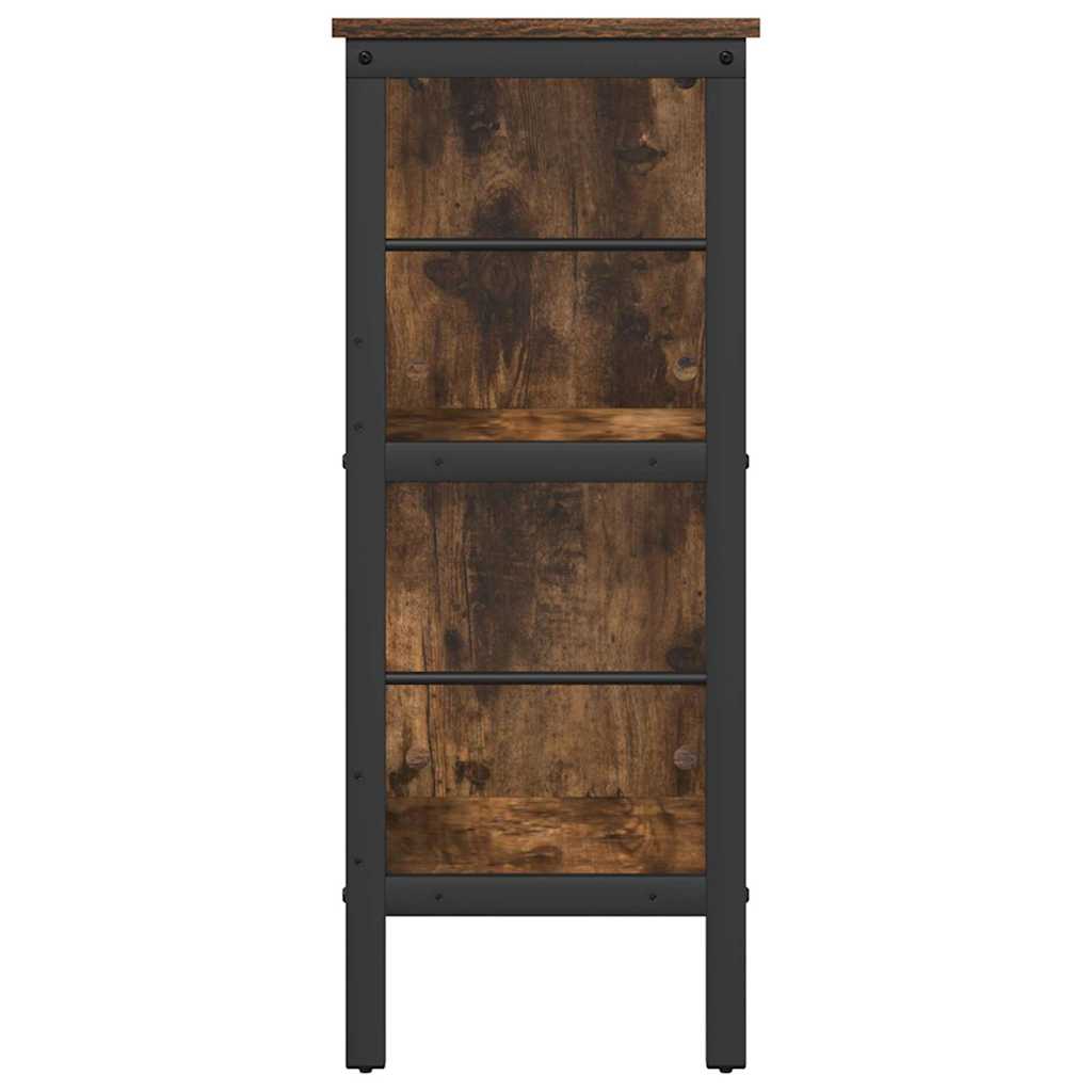 vidaXL Bookshelf 4-Tier 82 x 32 x 79 cm Engineered Wood Smoked Oak