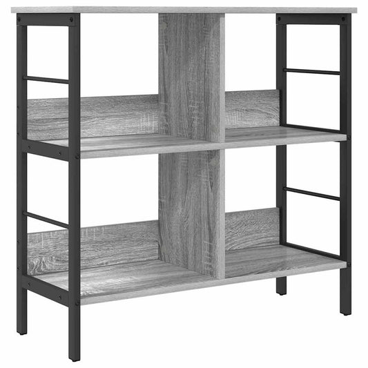 vidaXL Bookshelf 4-Tier 82 x 32 x 79 cm Engineered Wood Grey Sonoma