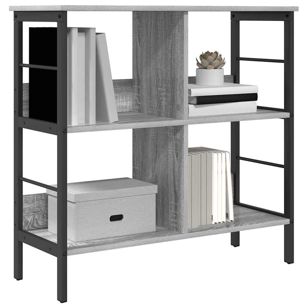 vidaXL Bookshelf 4-Tier 82 x 32 x 79 cm Engineered Wood Grey Sonoma