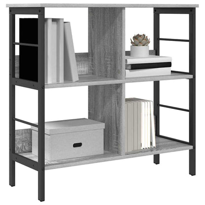 vidaXL Bookshelf 4-Tier 82 x 32 x 79 cm Engineered Wood Grey Sonoma