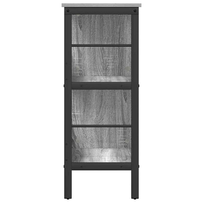 vidaXL Bookshelf 4-Tier 82 x 32 x 79 cm Engineered Wood Grey Sonoma
