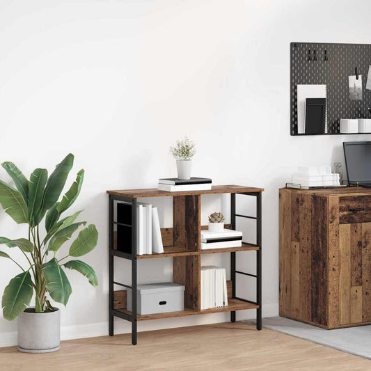 vidaXL Bookshelf 4-Tier 82 x 32 x 79 cm Engineered Wood Old Wood