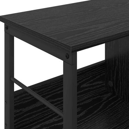 vidaXL Bookshelf 2-Tier 82 x 32 x 47 cm Engineered Wood Black Oak