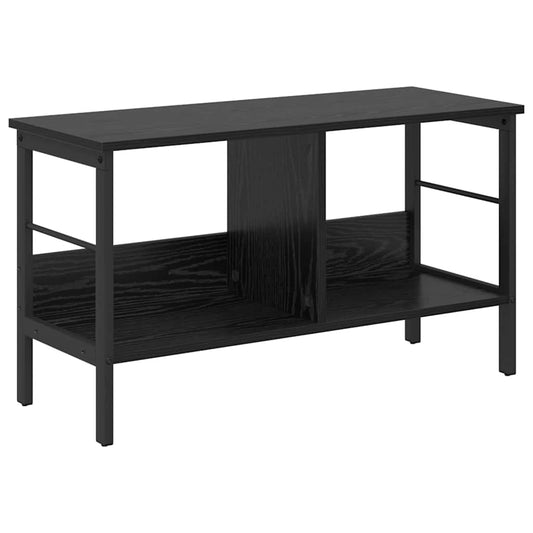 vidaXL Bookshelf 2-Tier 82 x 32 x 47 cm Engineered Wood Black Oak