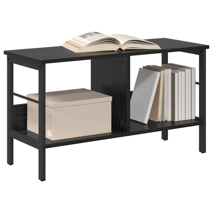 vidaXL Bookshelf 2-Tier 82 x 32 x 47 cm Engineered Wood Black Oak