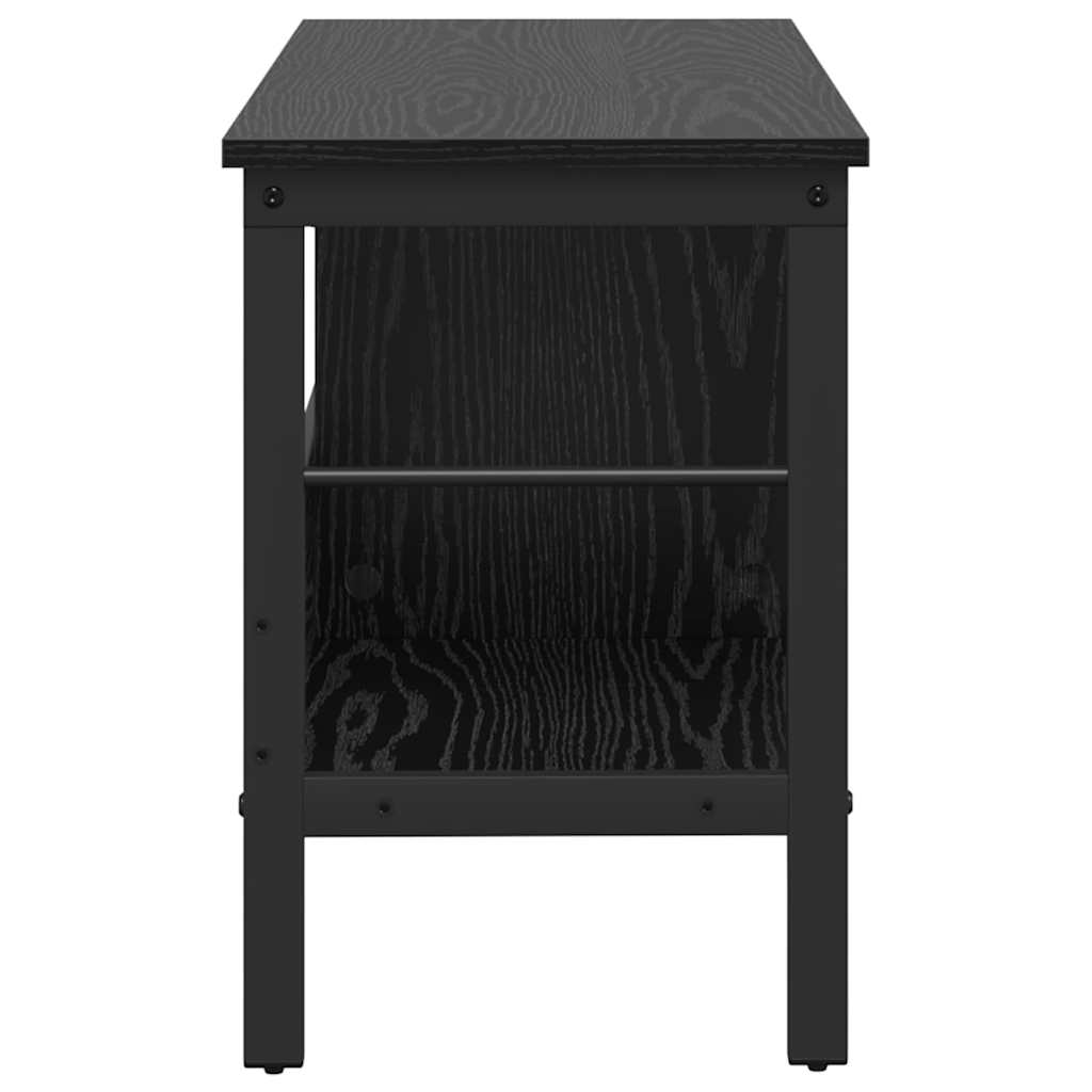 vidaXL Bookshelf 2-Tier 82 x 32 x 47 cm Engineered Wood Black Oak