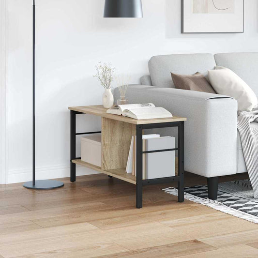vidaXL Bookshelf 2-Tier 82 x 32 x 47 cm Engineered Wood Sonoma Oak