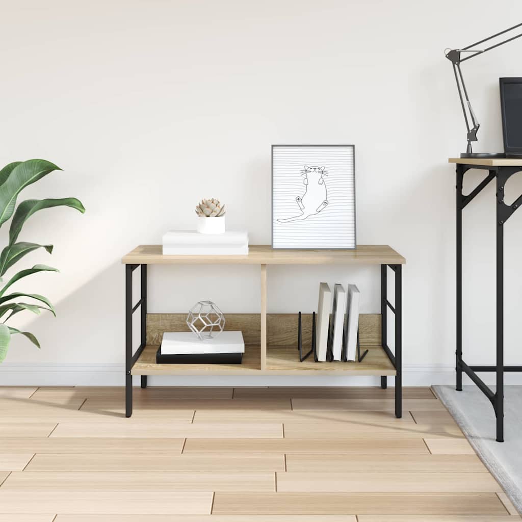 vidaXL Bookshelf 2-Tier 82 x 32 x 47 cm Engineered Wood Sonoma Oak