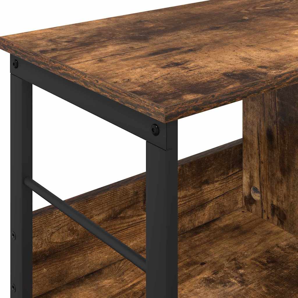 vidaXL Bookshelf 2-Tier 82 x 32 x 47 cm Engineered Wood Smoked Oak