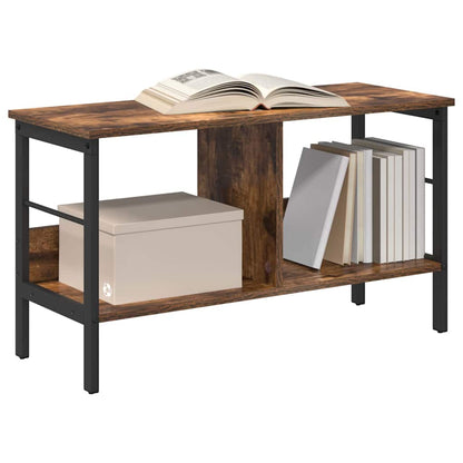 vidaXL Bookshelf 2-Tier 82 x 32 x 47 cm Engineered Wood Smoked Oak
