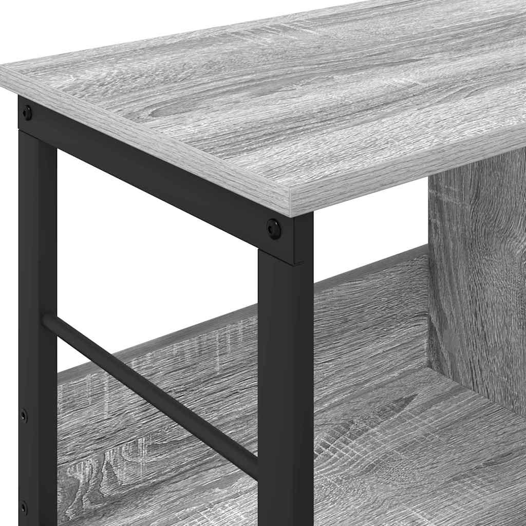 vidaXL Bookshelf 2-Tier 82 x 32 x 47 cm Engineered Wood Grey Sonoma