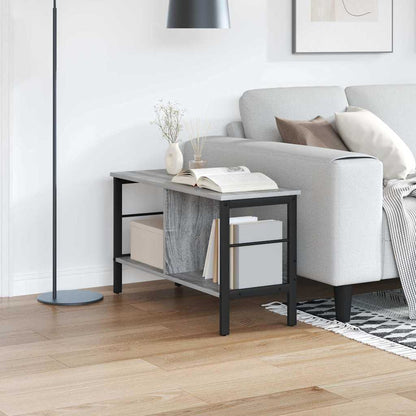 vidaXL Bookshelf 2-Tier 82 x 32 x 47 cm Engineered Wood Grey Sonoma