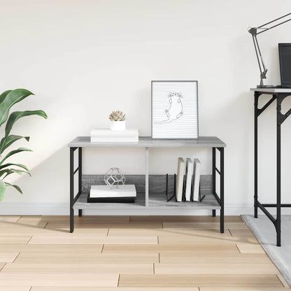 vidaXL Bookshelf 2-Tier 82 x 32 x 47 cm Engineered Wood Grey Sonoma