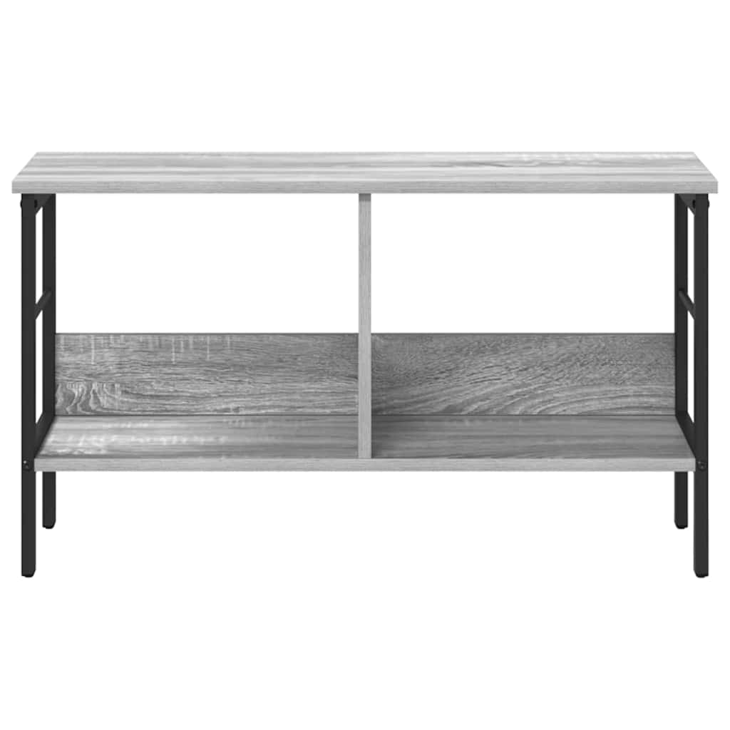 vidaXL Bookshelf 2-Tier 82 x 32 x 47 cm Engineered Wood Grey Sonoma