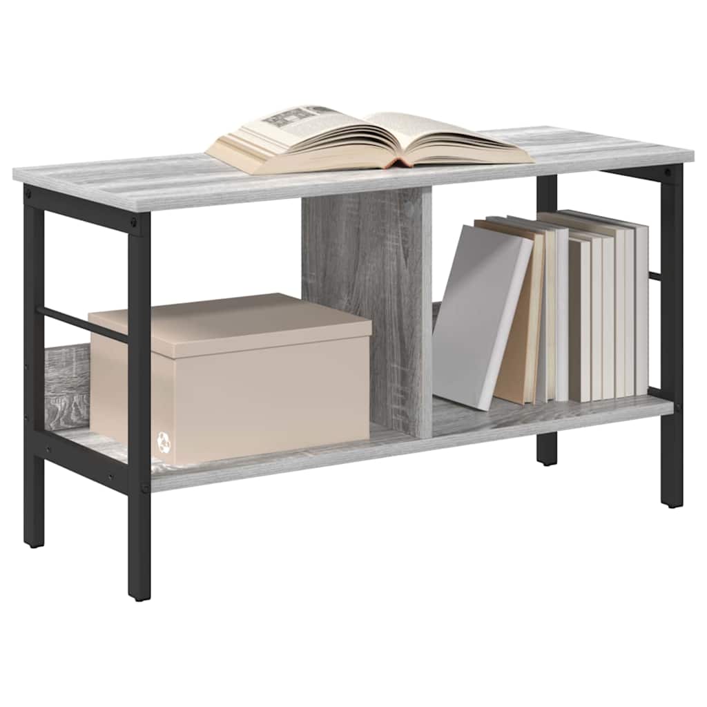 vidaXL Bookshelf 2-Tier 82 x 32 x 47 cm Engineered Wood Grey Sonoma