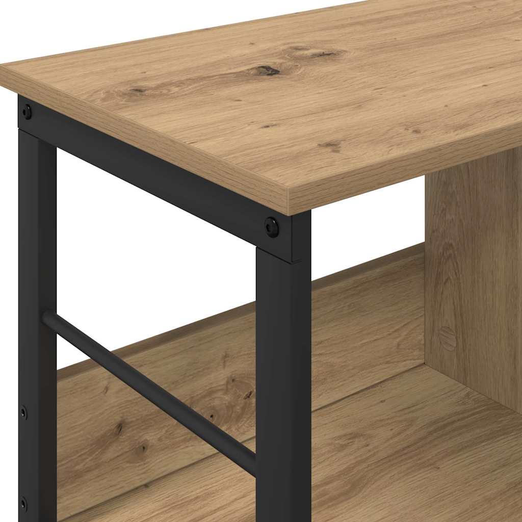 vidaXL Bookshelf 2-Tier 82 x 32 x 47 cm Engineered Wood Artisan Oak