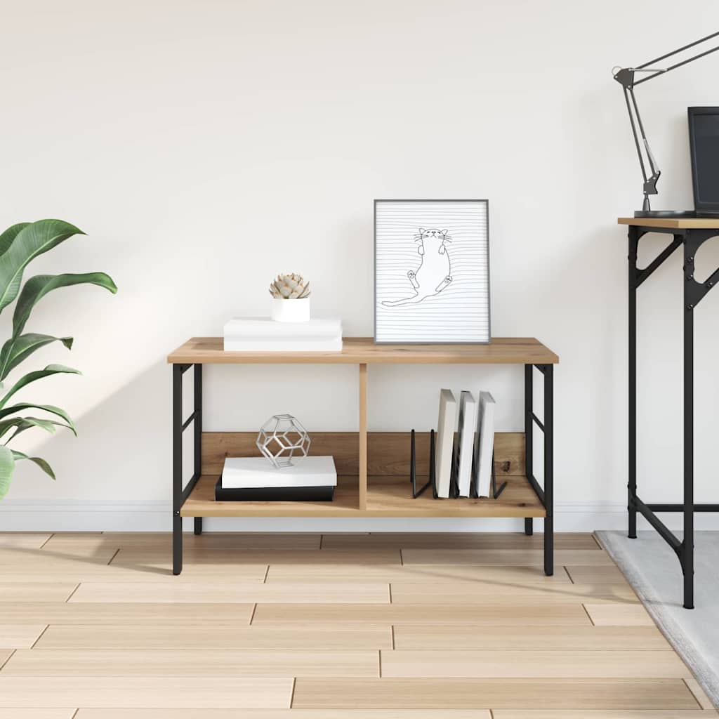 vidaXL Bookshelf 2-Tier 82 x 32 x 47 cm Engineered Wood Artisan Oak