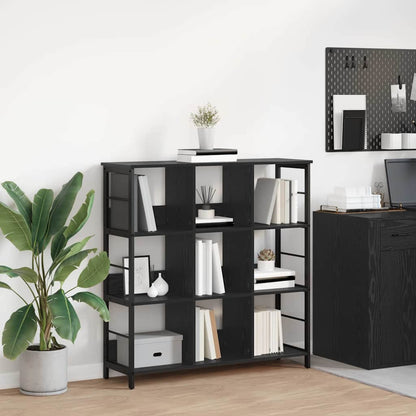vidaXL Bookshelf 9-Tier 102 x 32 x 104.5 cm Engineered Wood Black Oak