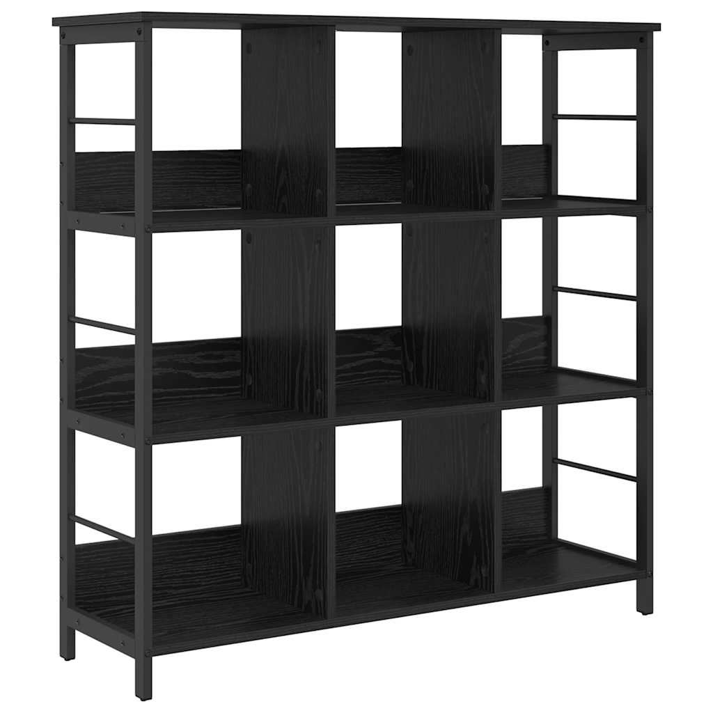 vidaXL Bookshelf 9-Tier 102 x 32 x 104.5 cm Engineered Wood Black Oak