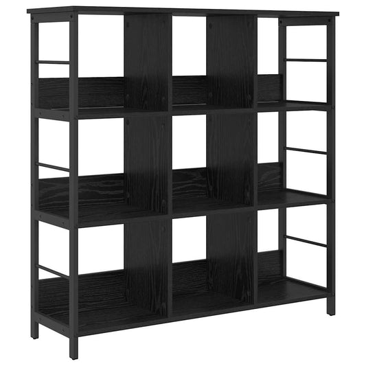vidaXL Bookshelf 9-Tier 102 x 32 x 104.5 cm Engineered Wood Black Oak