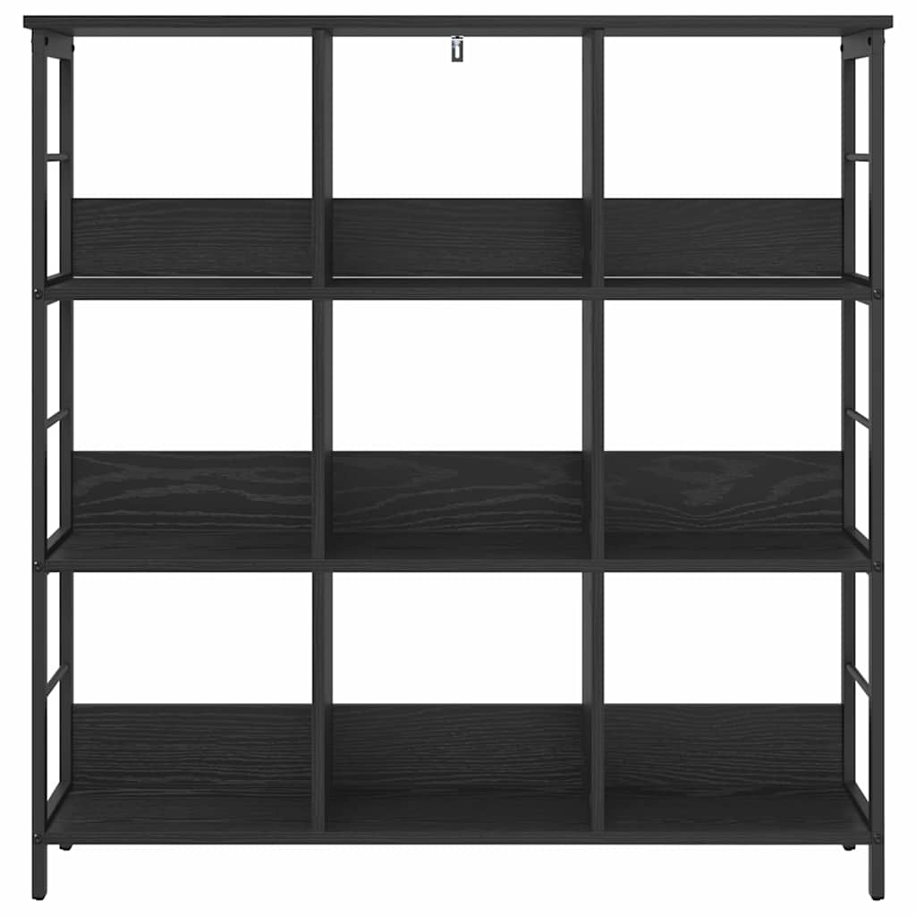 vidaXL Bookshelf 9-Tier 102 x 32 x 104.5 cm Engineered Wood Black Oak