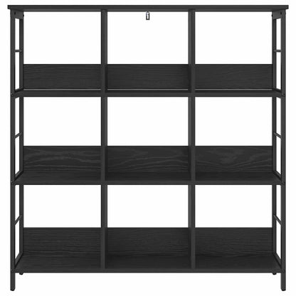 vidaXL Bookshelf 9-Tier 102 x 32 x 104.5 cm Engineered Wood Black Oak