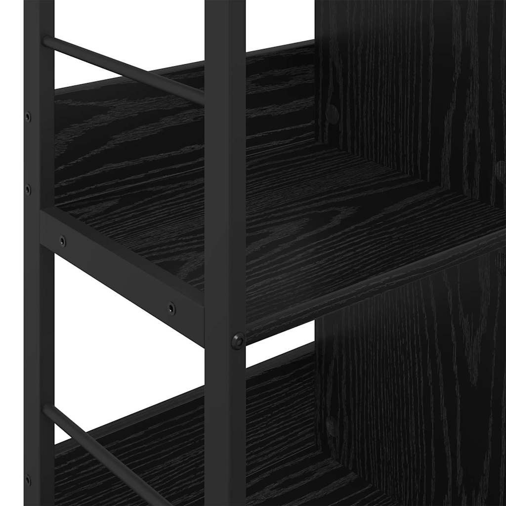 vidaXL Bookshelf 6-Tier 102 x 32 x 72.5 cm Engineered Wood Black Oak