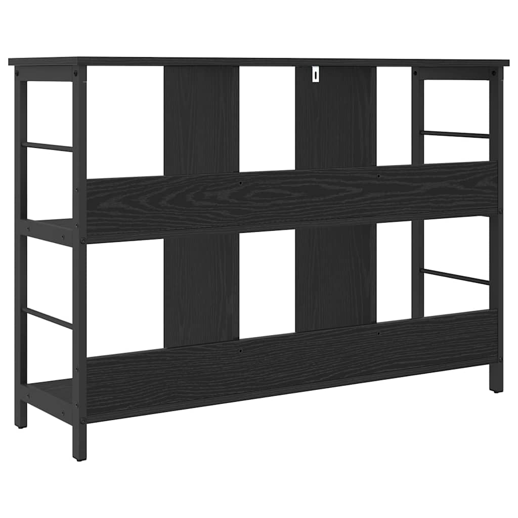 vidaXL Bookshelf 6-Tier 102 x 32 x 72.5 cm Engineered Wood Black Oak