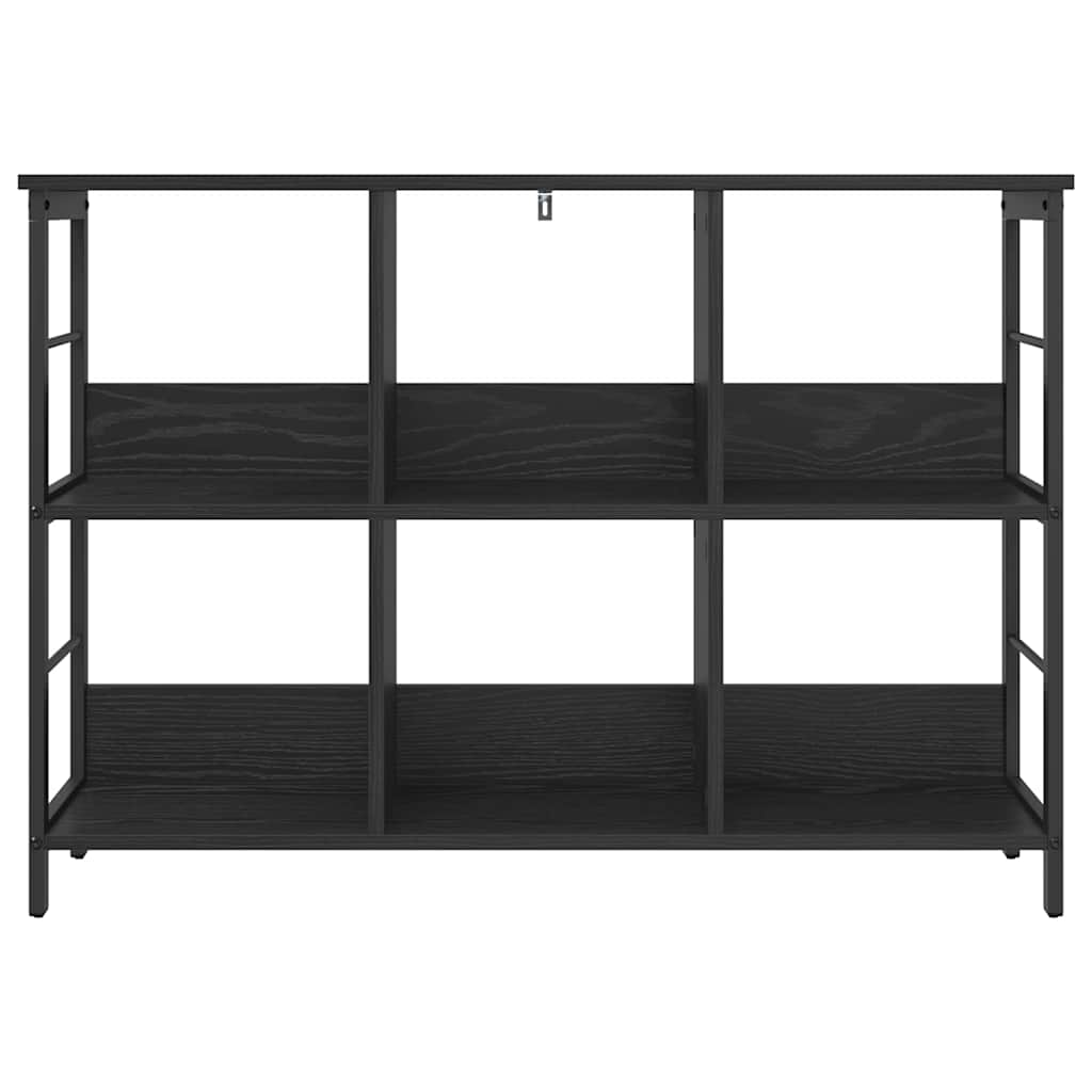 vidaXL Bookshelf 6-Tier 102 x 32 x 72.5 cm Engineered Wood Black Oak