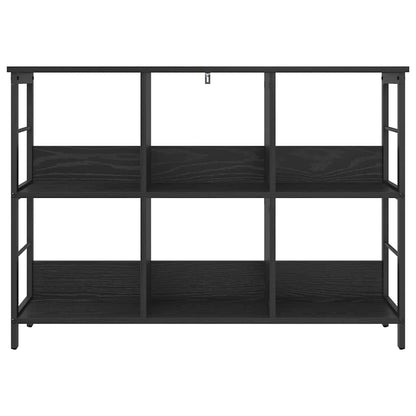 vidaXL Bookshelf 6-Tier 102 x 32 x 72.5 cm Engineered Wood Black Oak