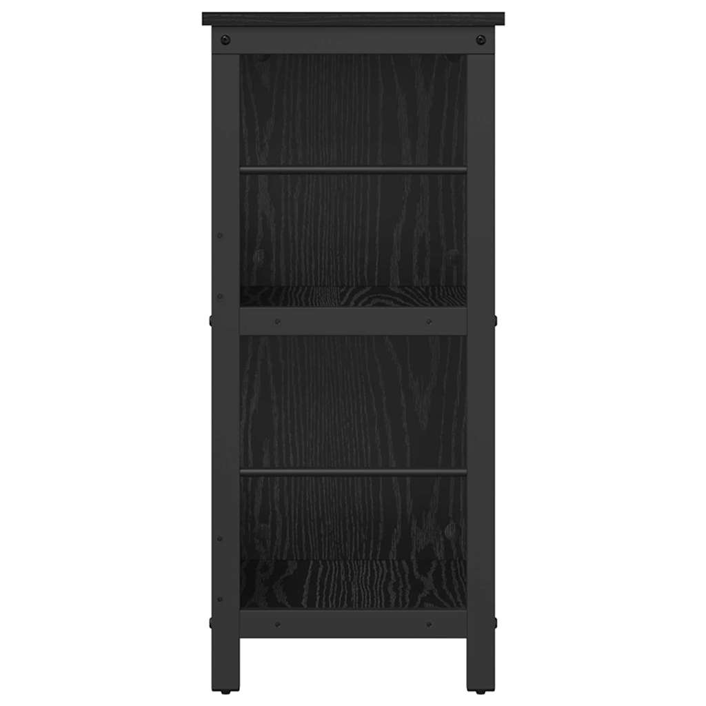 vidaXL Bookshelf 6-Tier 102 x 32 x 72.5 cm Engineered Wood Black Oak