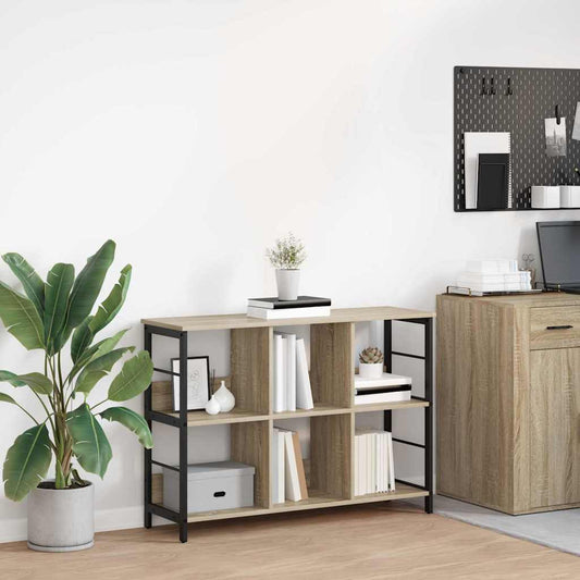 vidaXL Bookshelf 6-Tier 102 x 32 x 72.5 cm Engineered Wood Sonoma Oak