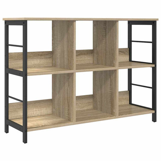 vidaXL Bookshelf 6-Tier 102 x 32 x 72.5 cm Engineered Wood Sonoma Oak