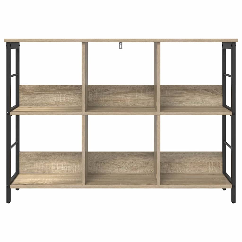 vidaXL Bookshelf 6-Tier 102 x 32 x 72.5 cm Engineered Wood Sonoma Oak
