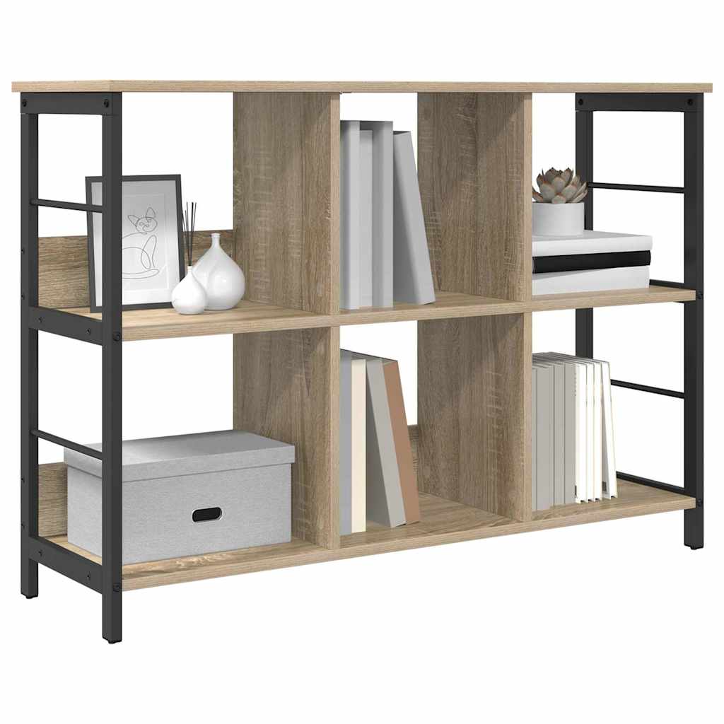 vidaXL Bookshelf 6-Tier 102 x 32 x 72.5 cm Engineered Wood Sonoma Oak