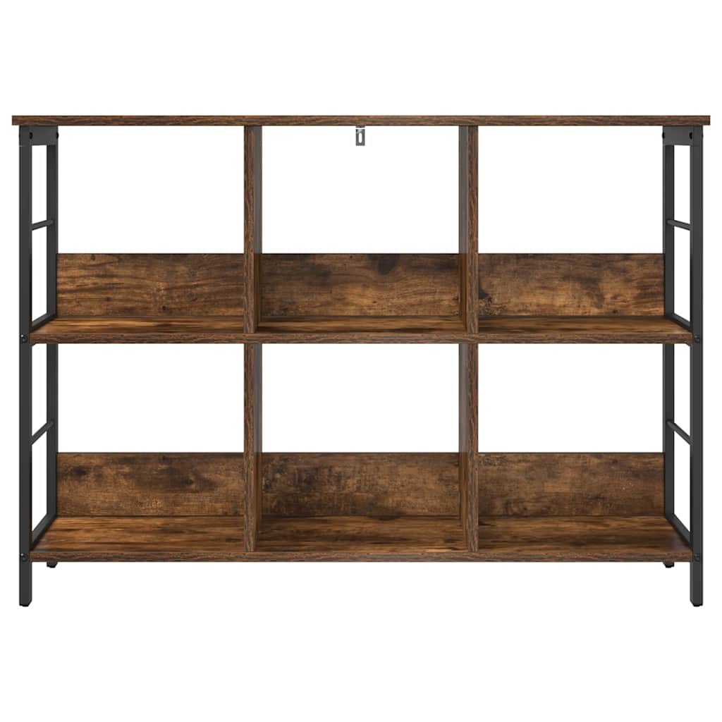 vidaXL Bookshelf 6-Tier 102 x 32 x 72.5 cm Engineered Wood Smoked Oak