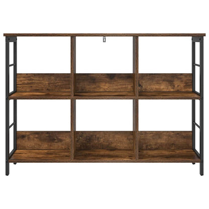 vidaXL Bookshelf 6-Tier 102 x 32 x 72.5 cm Engineered Wood Smoked Oak