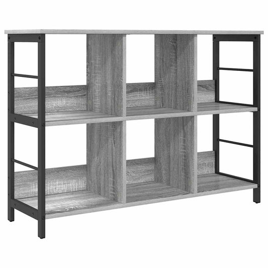 vidaXL Bookshelf 6-Tier 102 x 32 x 72.5 cm Engineered Wood Grey Sonoma