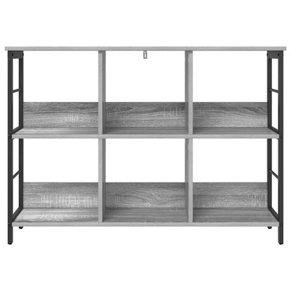 vidaXL Bookshelf 6-Tier 102 x 32 x 72.5 cm Engineered Wood Grey Sonoma