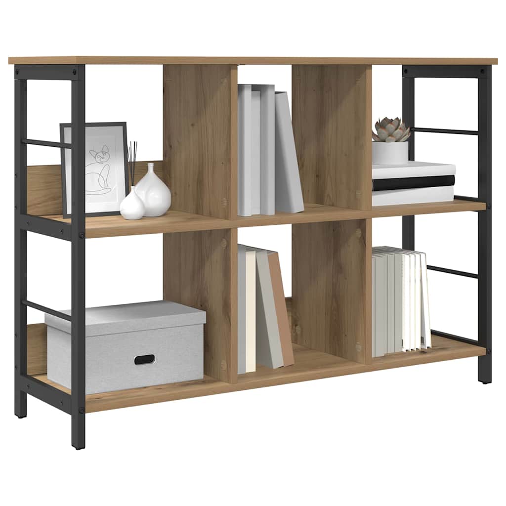 vidaXL Bookshelf 6-Tier 102 x 32 x 72.5 cm Engineered Wood Artisan Oak