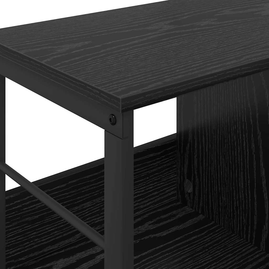 vidaXL Bookshelf 3-Tier 102 x 32 x 40.5 cm Engineered Wood Black Oak