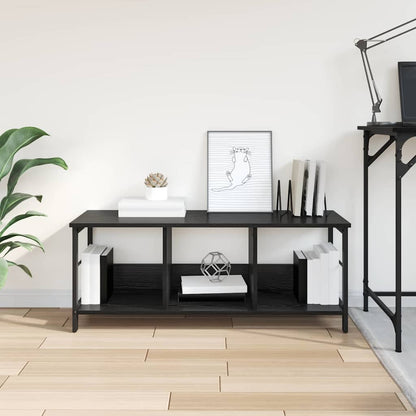 vidaXL Bookshelf 3-Tier 102 x 32 x 40.5 cm Engineered Wood Black Oak